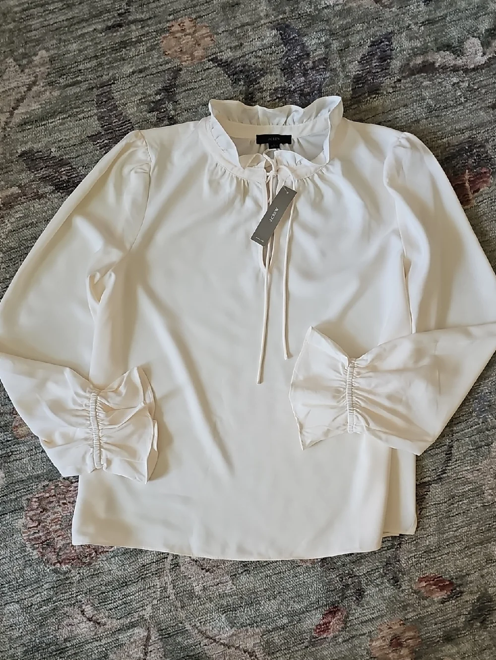 J. Crew - NWT Gathered Ruffle Drapery Top Blouse